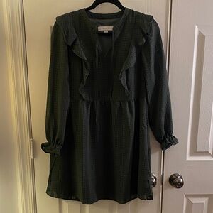 LOFT Dark Green Long Sleeve Dress